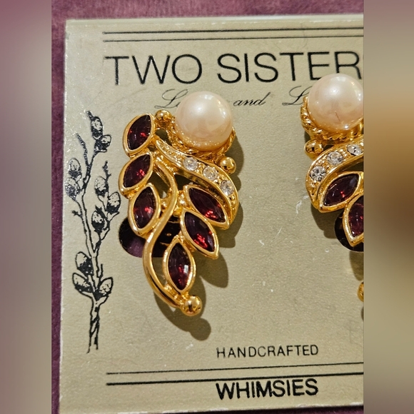FANTASTIC vintage Mid Century Two-sisters Clip-on Earrings - Picture 5 of 7